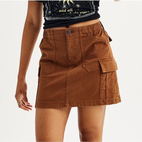 SO khaki cargo mini skirt sz 5/27 gorpcore 90s retro classic hipster preppy - Picture 1 of 7